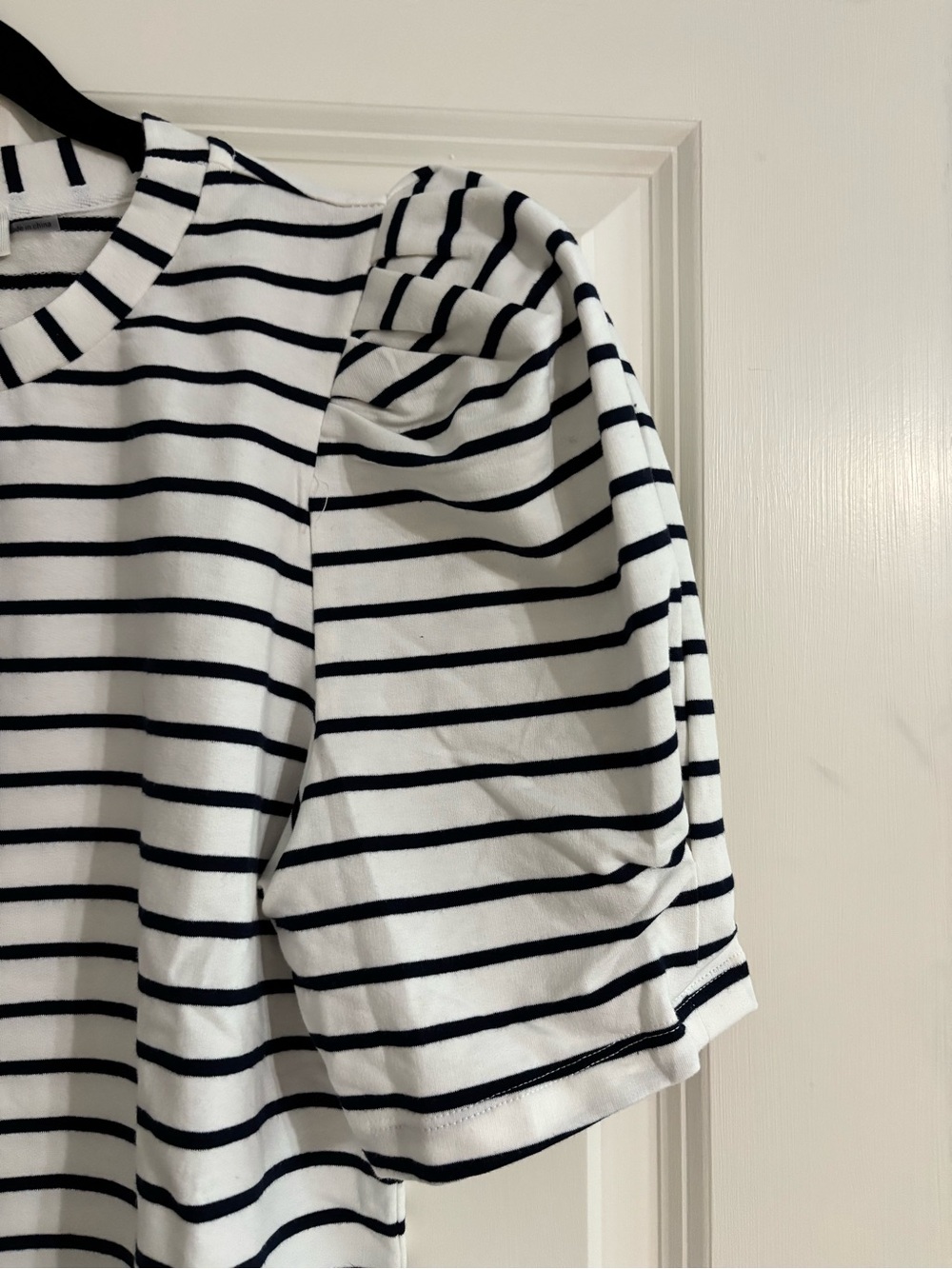 English Factory White and Black Striped Puff-Sleeve Tee - Picture 4 of 9
